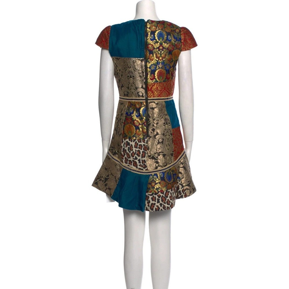 NWT. $595 Alice + Olivia Rapunzel Patchwork Dress Sz 4 - Picture 13 of 14